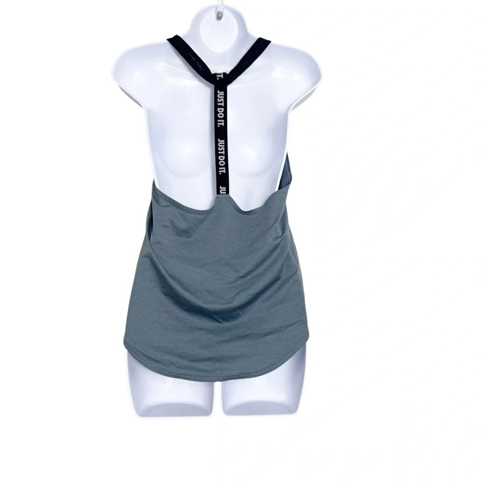 Nike Dri-FIT‎ “Just Do It” T-Back Tank Top Gray Women’s Size Small